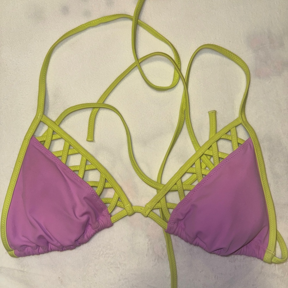 Victoria’s Secret size small Purple and Yellow Strappy Bikini Top